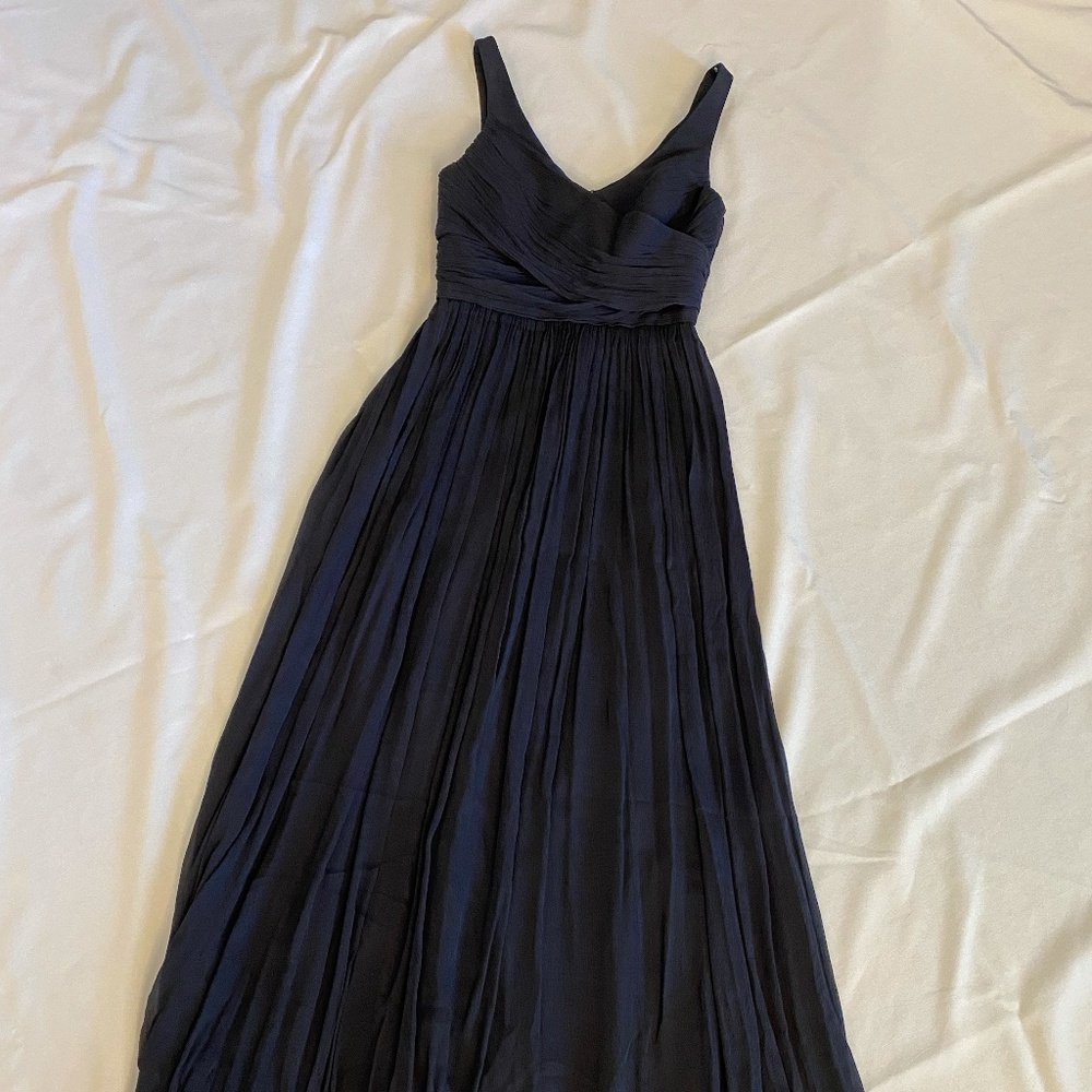 J.Crew  Silk Chiffon Heidi Gown Newport Navy
